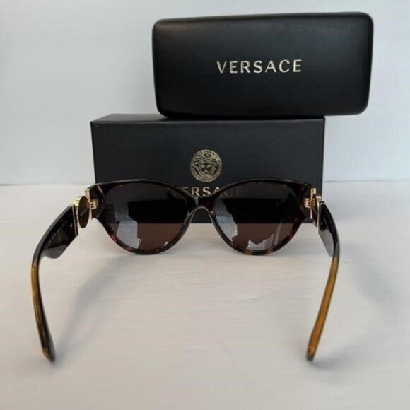 VERSACE Ladies Transparent Brown Cat-Eye Sunglasses - Picture 11 of 11